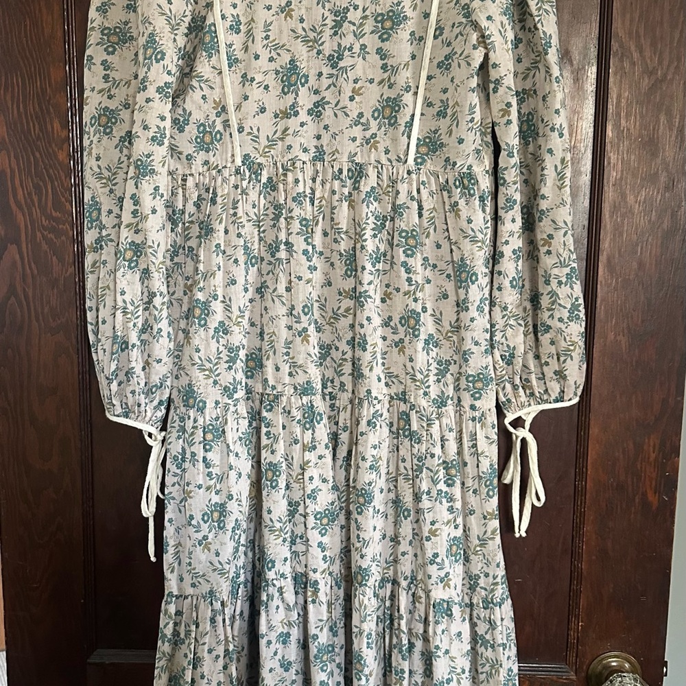 Christy Dawn Floral Maxi Dress in Cream and Green